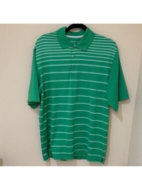 Mens Polo Active Shirt M Tommy Armour Button Collar Golf Outdoor Short Sleeve